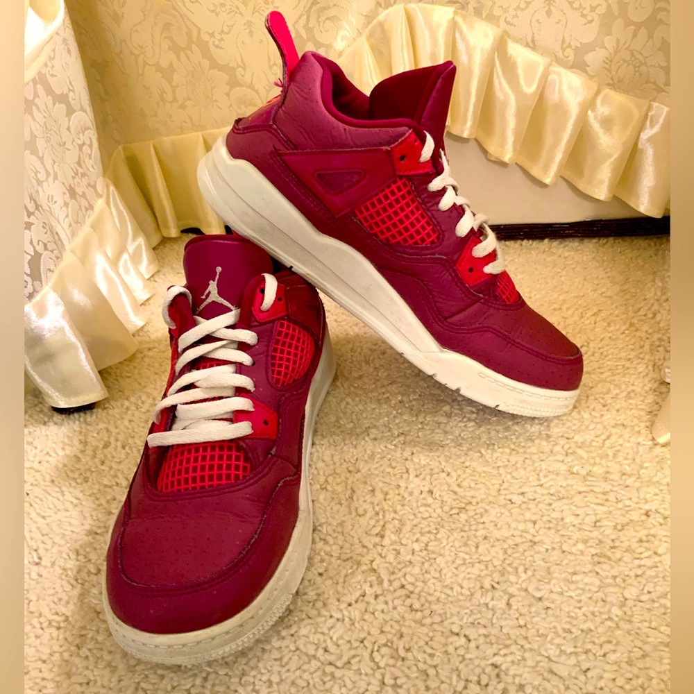 Nike air Jordan retro 4 Girls high top leather sneakers